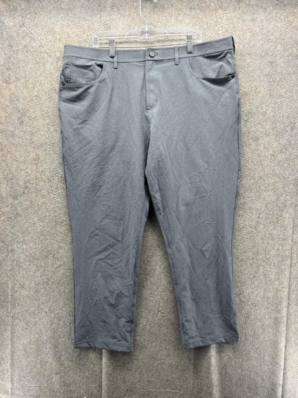 Public Rec Pants Mens 42x30 Gray Stretch Woven Zip Pocket Travel Casual